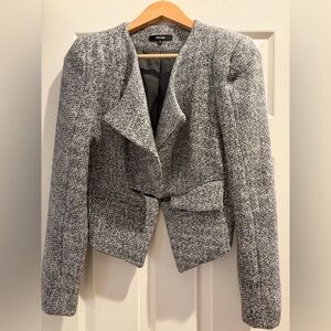 Women's Black and Gray Woolen Tweed Jacket - Medium from Nordstrom